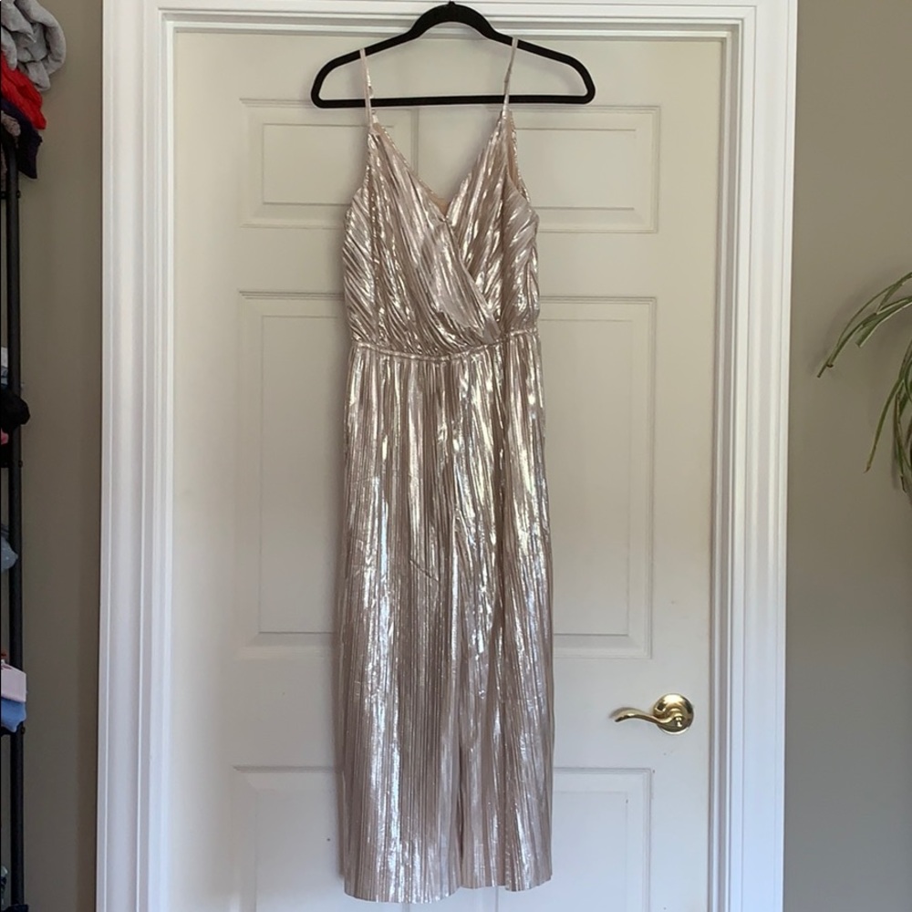 Charming Charlie Metallic Jumpsuit
